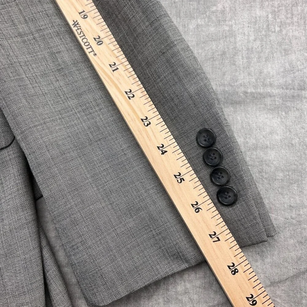 Pronto Uomo Blazer Men 44XLong Gray Double Vent Classic Career‎ Suit Jacket Wool